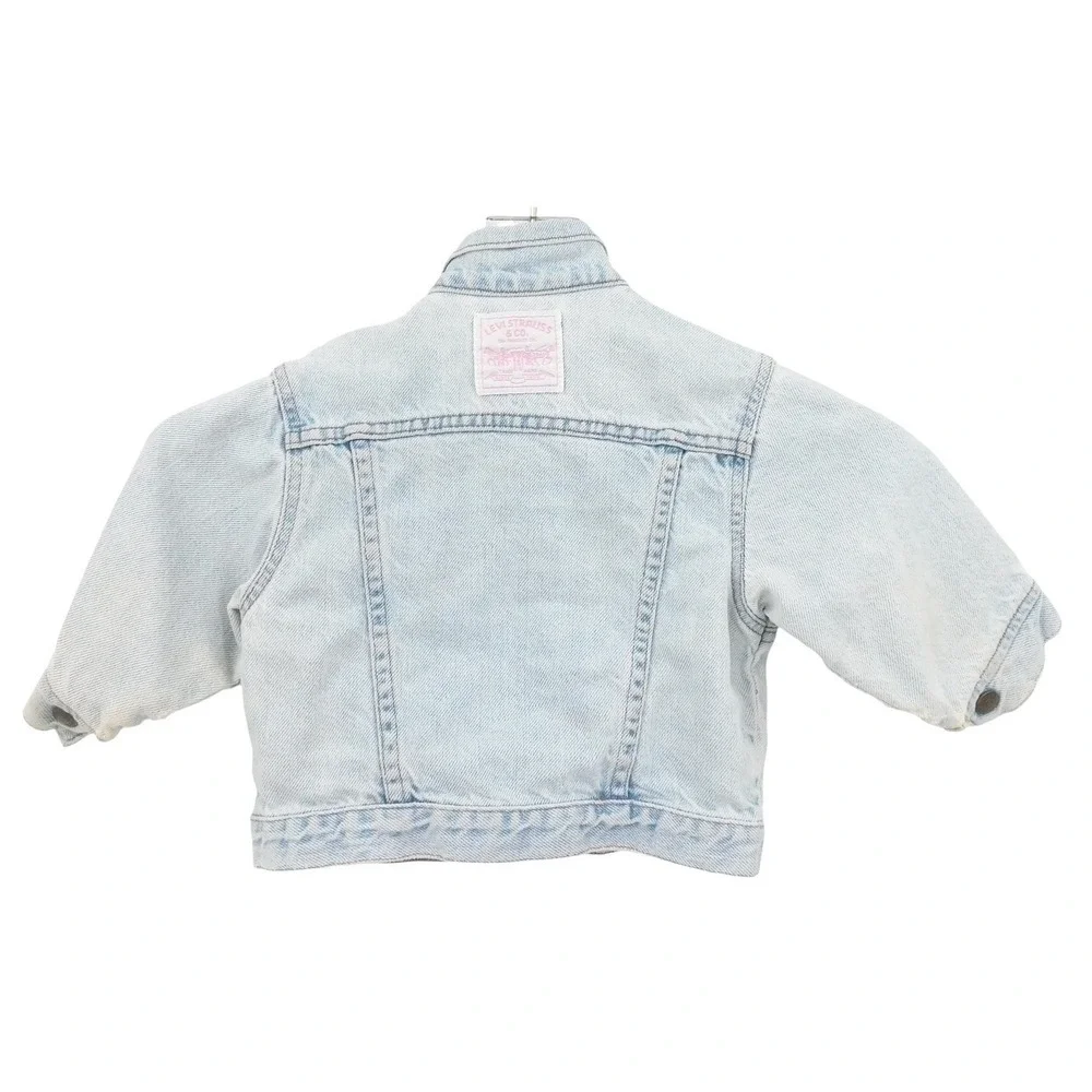 Vintage Levis Baby Girl Denim Jacket Light Wash Distressed Size‎ 18 Months